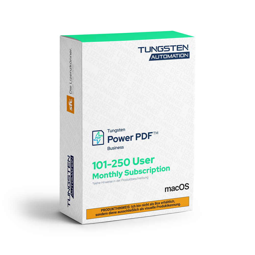 Tungsten SCMP Power PDF Business 101-250 User MAC 1M/1M