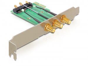 Delock PCI Express Karte > Mini PCIe Slot + 3 RP-SMA Anschlüsse