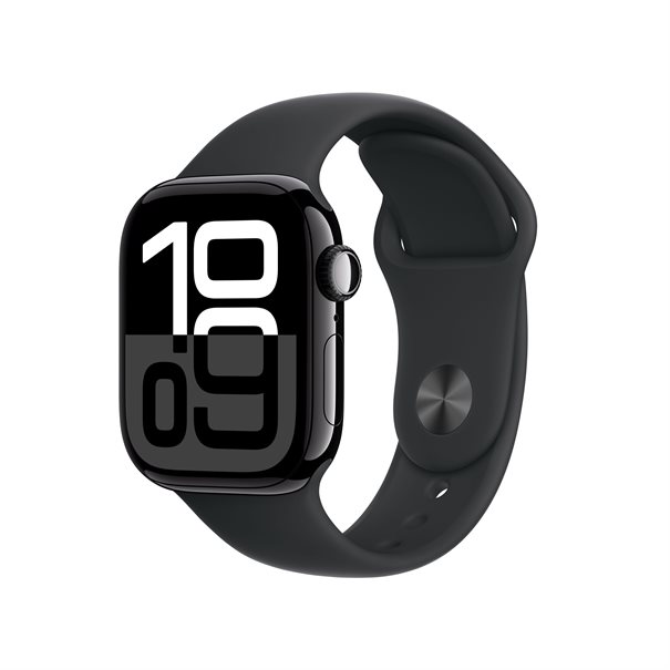 Apple Watch Series 10 jet black aluminium  42mm black sport band Size M/L DE