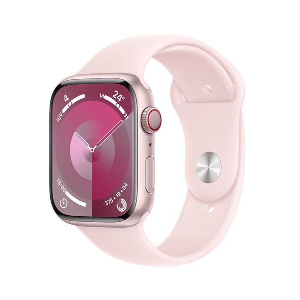 Apple Watch Series 9 pink aluminium  45mm 4G light pink sport band Size S/M DE