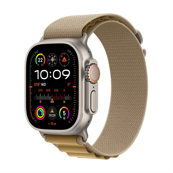 Apple Watch Ultra 2 (2024) natural titanium 49mm 4G tan alpine loop Size M DE