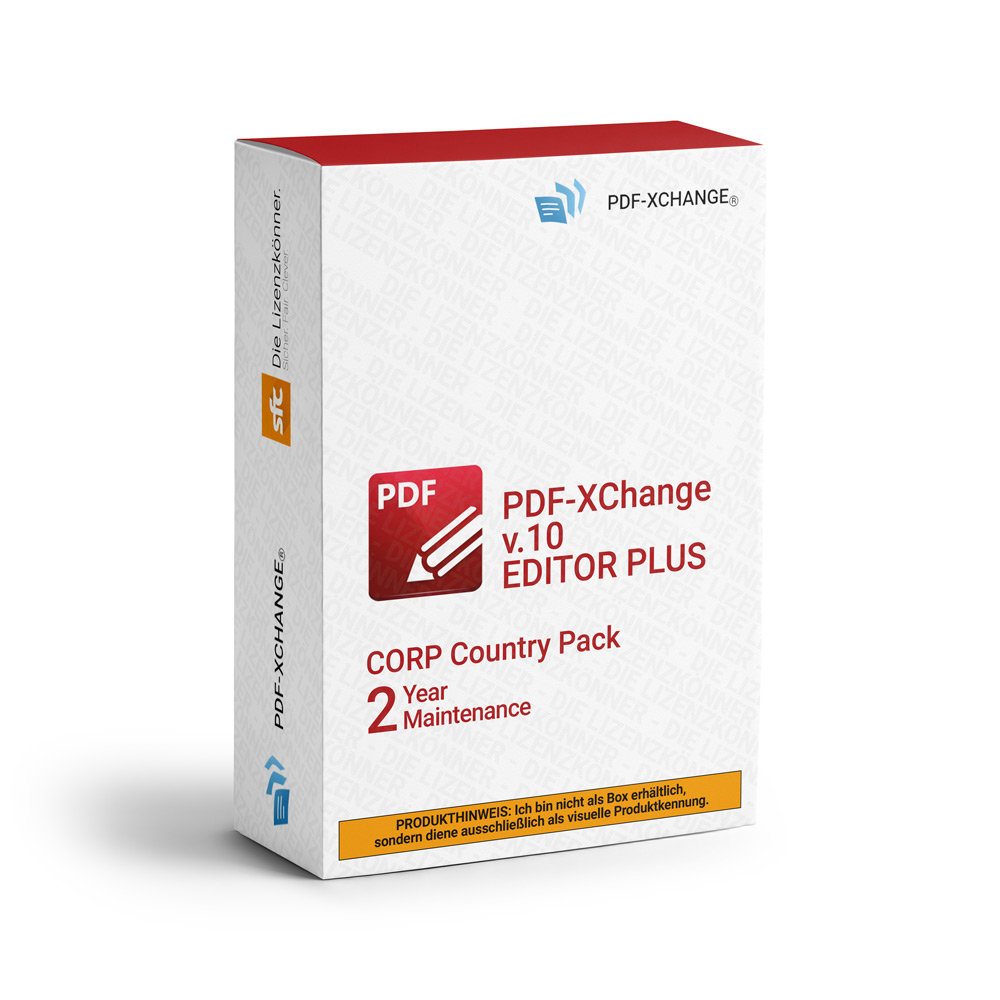PDF-Xchange PDF-XChange v.10 Editor Plus Country Pack ml ESD/Lizenz Vv+2YM