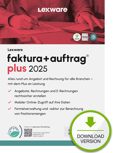 Lexware faktura+auftrag plus 2025 dt ABO Vv+1YM