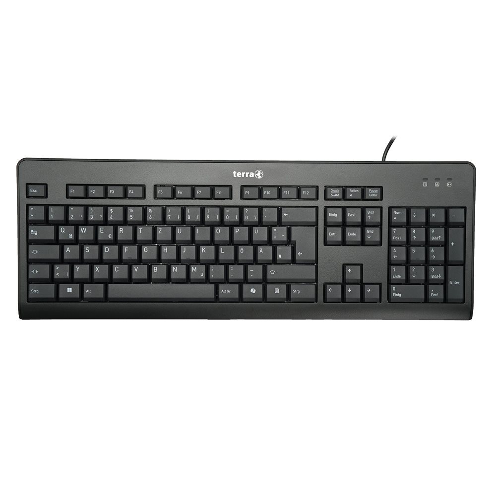 TERRA Keyboard 1500 Corded [DE] USB black Copilot QWERTZ, 105 Tasten, kabelgebun