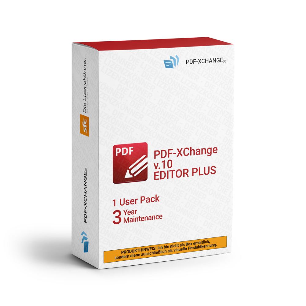 PDF-Xchange PDF-XChange v.10 Editor Plus 1 User ml ESD/Lizenz Vv+3YM