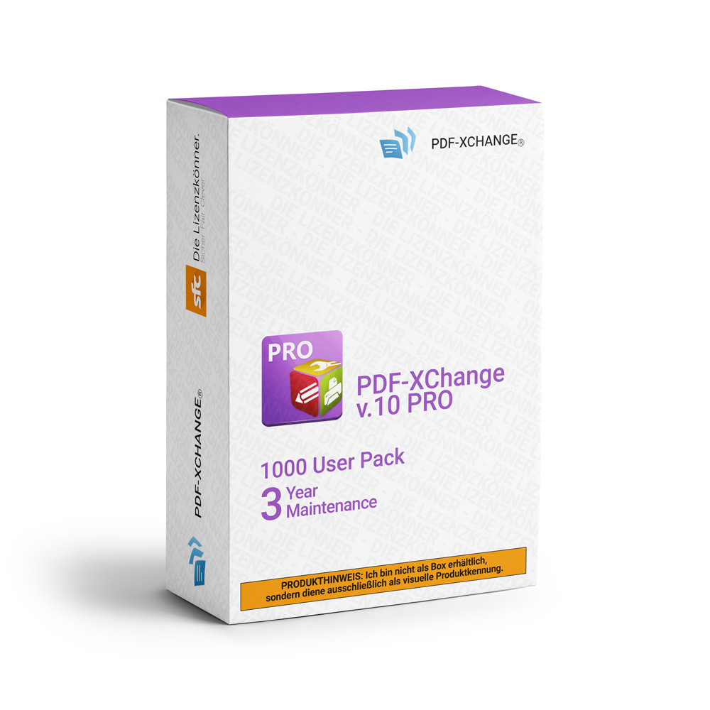 PDF-Xchange PDF-XChange v.10 PRO 1000 User ml ESD/Lizenz Vv+3YM