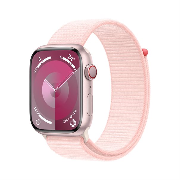 Apple Watch Series 9 pink aluminium  45mm 4G light pink sport loop DE