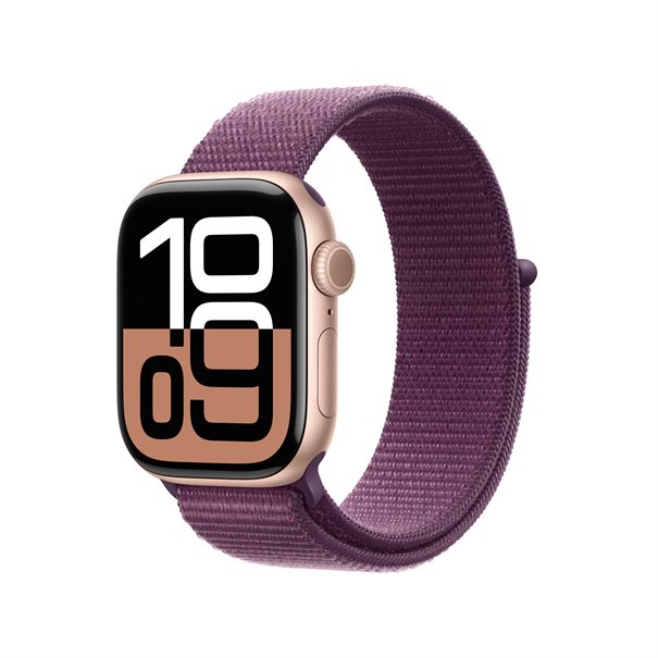 Apple Watch Series 10 rose gold aluminium  42mm plum sport loop DE