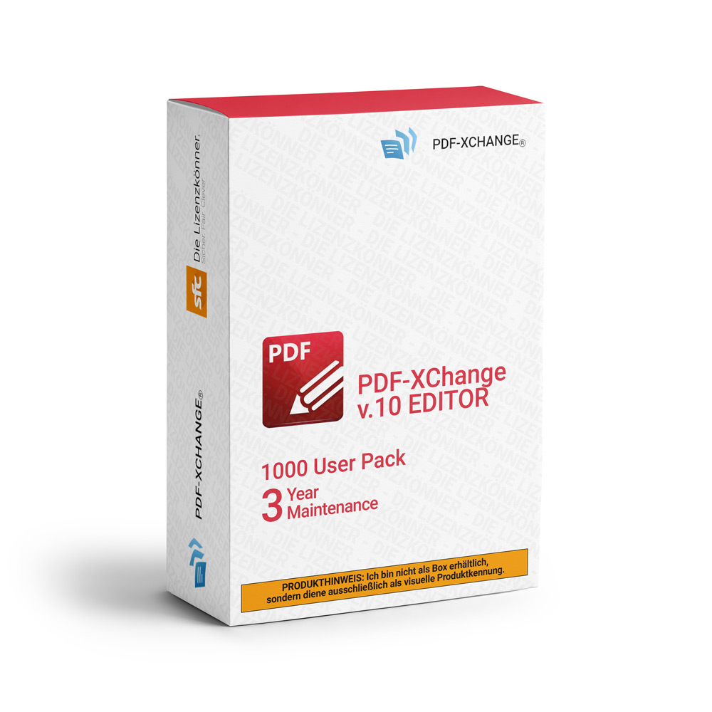 PDF-Xchange PDF-XChange v.10 Editor 1000 User ml ESD/Lizenz Vv+3YM
