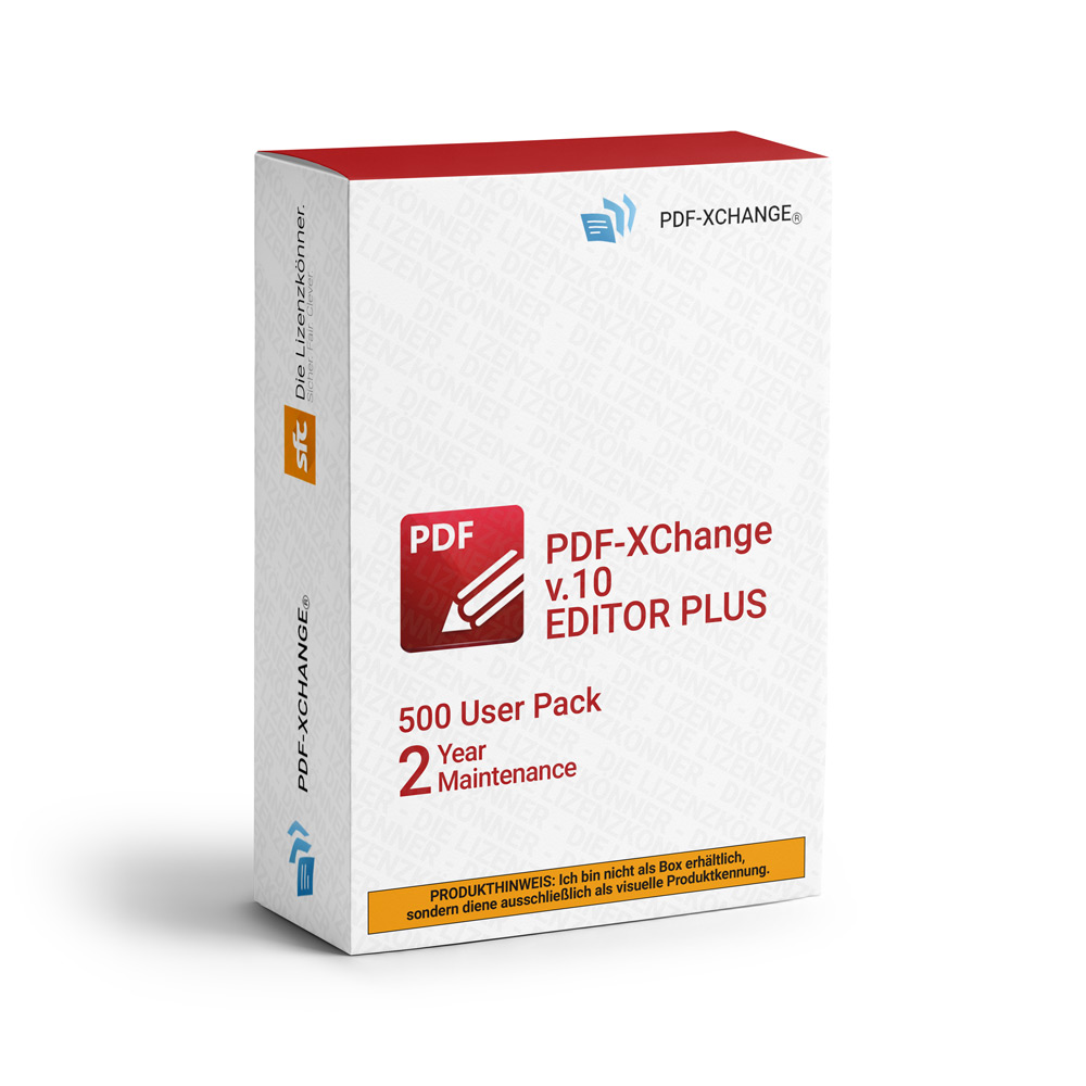 PDF-Xchange PDF-XChange v.10 Editor Plus 500 User ml ESD/Lizenz Vv+2YM